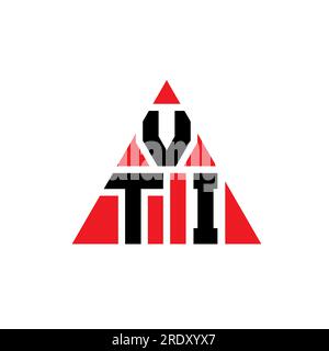 Logo de lettre triangle VTI avec forme de triangle. Monogramme de logo triangle VTI. Modèle de logo vecteur triangle VTI avec couleur rouge. VTI triangul Illustration de Vecteur