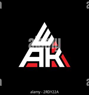 Logo de lettre triangle WAK avec forme de triangle. Monogramme de logo de triangle de WAK. Modèle de logo vecteur triangle WAK avec couleur rouge. WAK triangul Illustration de Vecteur