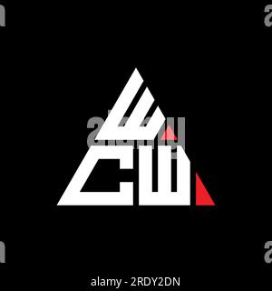 Logo WCW lettre triangle avec forme de triangle. Monogramme de logo triangle WCW. Modèle de logo vecteur triangle WCW avec couleur rouge. WCW triangul Illustration de Vecteur