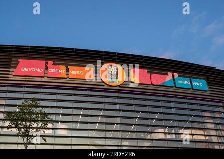 Sydney, Aus. 23 juillet 2023. Sydney, Australie, le 23 juillet 2023 : une vue à l'extérieur du stade avant le match de football du groupe F de la coupe du monde féminine 2023 entre la France et la Jamaïque au Sydney Stadium de Sydney, en Australie. (NOE lamas/SPP) crédit : SPP Sport Press photo. /Alamy Live News Banque D'Images