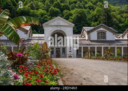 Le complexe thermal de Bagnères-de-Luchon possède les sources sulfuriques les plus fortes de France. Banque D'Images