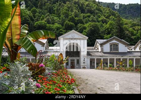 Le complexe thermal de Bagnères-de-Luchon possède les sources sulfuriques les plus fortes de France. Banque D'Images