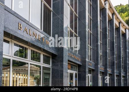 Le complexe thermal de Bagnères-de-Luchon possède les sources sulfuriques les plus fortes de France. Banque D'Images