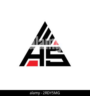 Logo de lettre triangle WHS avec forme de triangle. Monogramme de logo triangle WHS. Modèle de logo vecteur triangle WHS avec couleur rouge. WHS triangul Illustration de Vecteur