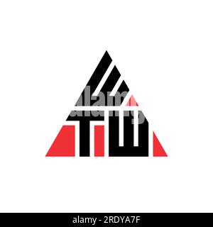 Logo WTW avec lettre triangulaire en forme de triangle. Monogramme de logo triangle WTW. Modèle de logo vecteur triangle WTW avec couleur rouge. WTW triangul Illustration de Vecteur