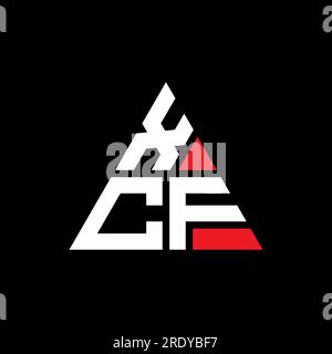 Logo lettre triangle XCF en forme de triangle. Monogramme de logo triangle XCF. Modèle de logo vectoriel triangle XCF avec couleur rouge. XCF triangul Illustration de Vecteur