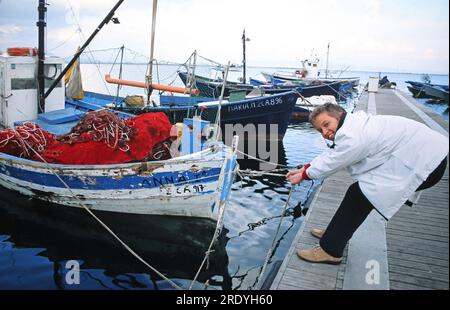 Michael Junior aka Michael Jr., bürgerlich Michael Verschuere, belgischer Kinderstar, fotografiert in einem Urlaub im Hafen von Cagliari auf Sardinien, Italien 2002. Banque D'Images