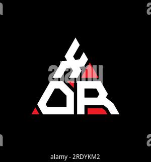 Logo en forme de triangle XOR. Monogramme de logo triangle XOR. Modèle de logo vecteur triangle XOR avec couleur rouge. XOR triangul Illustration de Vecteur