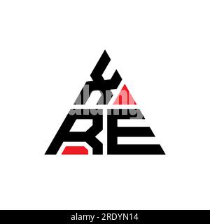 Logo de lettre triangle XRE avec forme de triangle. Monogramme de logo triangle XRE. Modèle de logo vectoriel triangle XRE avec couleur rouge. XRE triangul Illustration de Vecteur