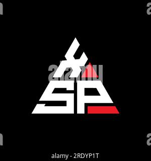 Logo de lettre triangle XSP avec forme de triangle. Monogramme de logo triangle XSP. Modèle de logo vecteur triangle XSP avec couleur rouge. XSP triangul Illustration de Vecteur