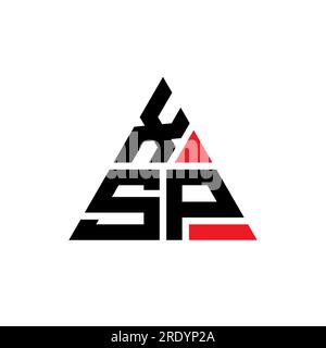 Logo de lettre triangle XSP avec forme de triangle. Monogramme de logo triangle XSP. Modèle de logo vecteur triangle XSP avec couleur rouge. XSP triangul Illustration de Vecteur