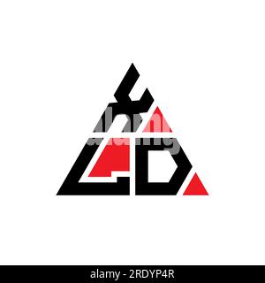 Logo lettre triangle XLD en forme de triangle. Monogramme de logo triangle XLD. Modèle de logo vecteur triangle XLD avec couleur rouge. Triangul XLD Illustration de Vecteur