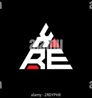 Logo de lettre triangle XRE avec forme de triangle. Monogramme de logo triangle XRE. Modèle de logo vectoriel triangle XRE avec couleur rouge. XRE triangul Illustration de Vecteur