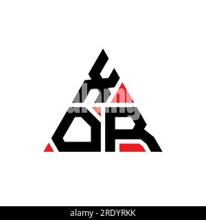 Logo en forme de triangle XOR. Monogramme de logo triangle XOR. Modèle de logo vecteur triangle XOR avec couleur rouge. XOR triangul Illustration de Vecteur