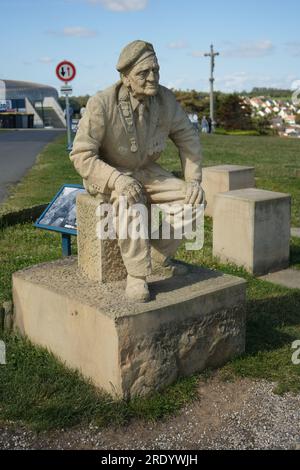 Statue du vétéran de la 11e Division blindée Bill Pendell MM au jardin du jour J 75. Banque D'Images