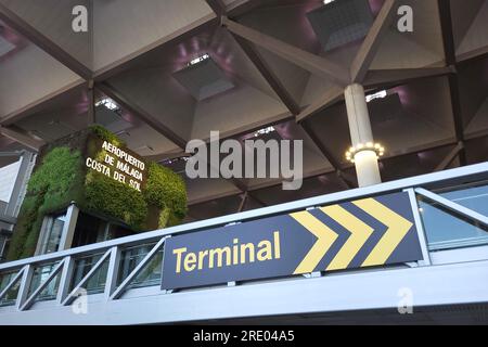 Terminal de l'aéroport à Málaga, Espagne Banque D'Images