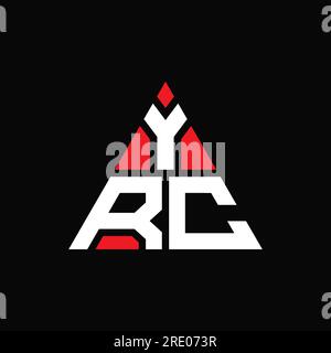 Logo de lettre triangle YRC avec forme de triangle. Monogramme de logo triangle YRC. Modèle de logo vecteur triangle YRC avec couleur rouge. YRC triangul Illustration de Vecteur
