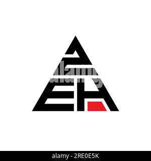 Conception de logo lettre triangle ZEH avec forme de triangle. Monogramme de conception de logo triangle ZEH. Modèle de logo vecteur triangle ZEH avec couleur rouge. ZEH triangul Illustration de Vecteur