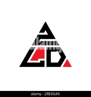 Logo lettre triangle ZLD avec forme de triangle. Monogramme de logo triangle ZLD. Modèle de logo vecteur triangle ZLD avec couleur rouge. ZLD triangul Illustration de Vecteur