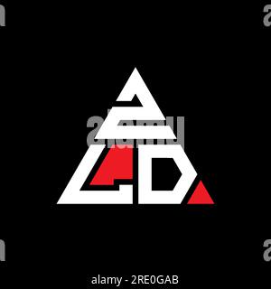 Logo lettre triangle ZLD avec forme de triangle. Monogramme de logo triangle ZLD. Modèle de logo vecteur triangle ZLD avec couleur rouge. ZLD triangul Illustration de Vecteur