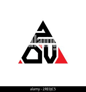 Logo lettre triangle ZOV avec forme de triangle. Monogramme de logo triangle ZOV. Modèle de logo vecteur triangle ZOV avec couleur rouge. ZOV triangul Illustration de Vecteur