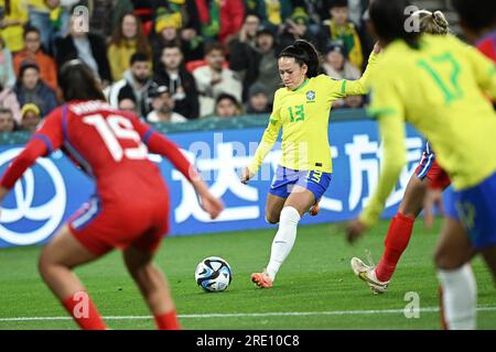 Adélaïde, Australie. 24 juillet 2023. Le brésilien Bruninha participe au match du groupe F entre le Brésil et le Panama lors de la coupe du monde féminine de la FIFA 2023 à Adélaïde, en Australie, le 24 juillet 2023. Crédit : Xiong Qi/Xinhua/Alamy Live News Banque D'Images