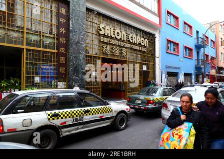 Salon Capon Restaurant chinois et barbecue dans le quartier Chinatown du centre de Lima, Pérou Banque D'Images