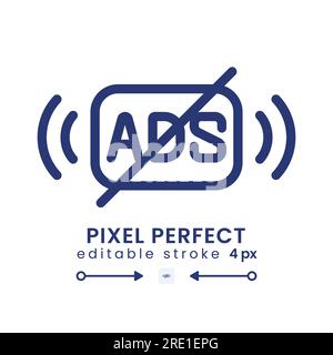 Icône de bureau linéaire de contenu publicitaire Illustration de Vecteur