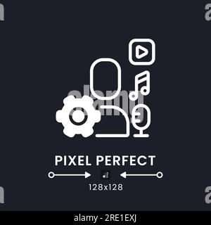 Contenu généré par l'utilisateur, icône de bureau blanche et pleine Illustration de Vecteur