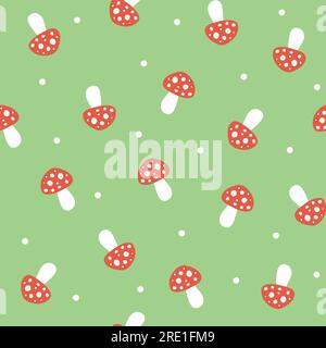 MODÈLE SANS COUTURE DE CHAMPIGNON VÉGÉTAL POUR LES TISSUS ET LE TEXTILE ET PEUT ÊTRE UTILISÉ DANS N'IMPORTE QUEL VECTEUR DE CONCEPTION D'USURE D'ENFANTS Illustration de Vecteur