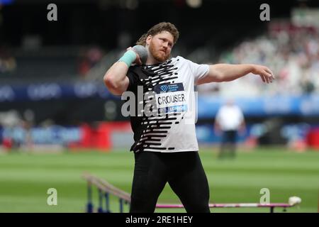 Ryan CROUSER (États-Unis d'Amérique) participe à la finale du lancer du poids masculin en 2023, IAAF Diamond League, Queen Elizabeth Olympic Park, Stratford, Londres, Royaume-Uni. Banque D'Images