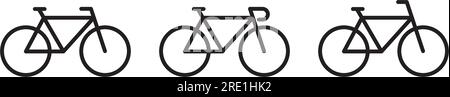 Style de ligne d'icône de vélo conception simple Illustration de Vecteur