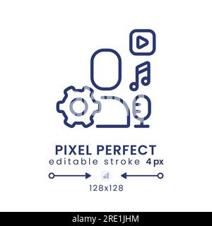 Icône de bureau linéaire de contenu généré par l'utilisateur Illustration de Vecteur