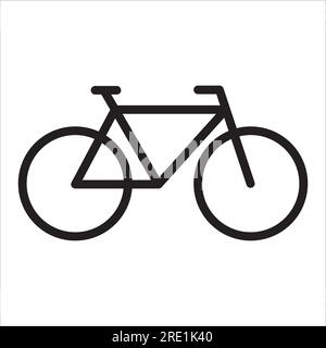 Design simple de style ligne d'icône de vélo Illustration de Vecteur