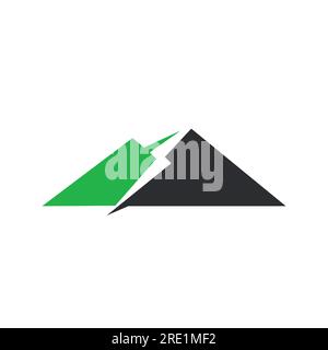 Vecteur de logo de symbole d'énergie de montagne flash de tonnerre. Illustration vectorielle de Creative Mountain concept Cloud Electrical Icon logo Lightning thunder Illustration de Vecteur