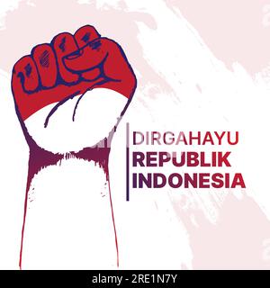Illustration dessinée à la main du jour de l'indépendance indonésienne. conception vectorielle Illustration de Vecteur