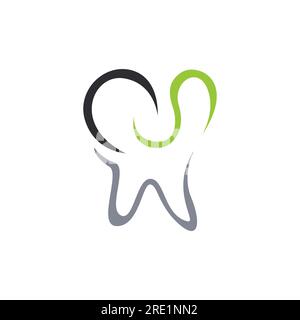 Image vectorielle de logo dentaire abstraite. Dent dentaire, graphique du logo dentiste. Modèle de conception de logo de dent abstraite. Illustration de Vecteur