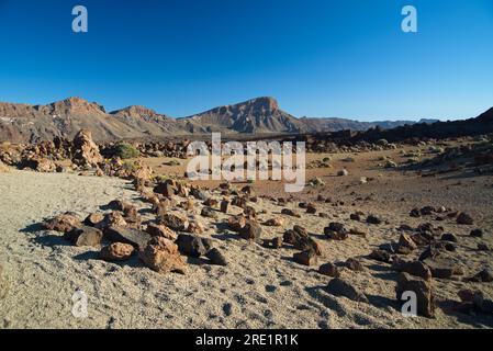 Paisaje Lunar típico de Las Cañadas del Teide. Paysage lunaire typique de Las Cañadas del Teide. Banque D'Images