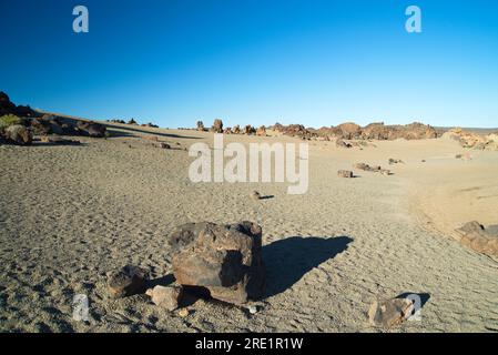 Paisaje Lunar típico de Las Cañadas del Teide, paysage lunaire typique de Las Cañadas del Teide, Banque D'Images