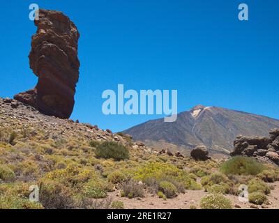 Roque de García típico de Las Cañadas del Teide. Paysage lunaire typique de Las Cañadas del Teide. Banque D'Images