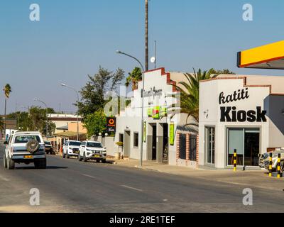 Scène de rue à Outjo Town, Namibie Banque D'Images