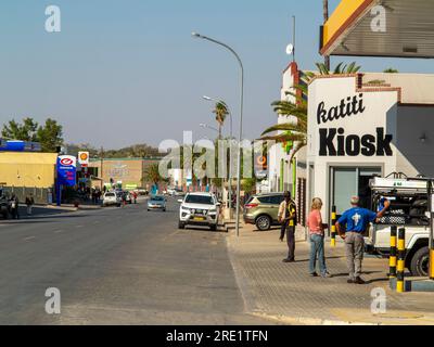 Scène de rue à Outjo Town, Namibie Banque D'Images