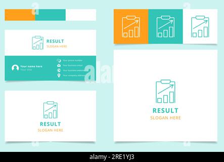 Logo RESULT avec texte modifiable. Modèle de livre de marque et de carte de visite. Illustration de Vecteur