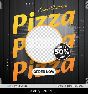 pizza social media post vector design pour la promotion Illustration de Vecteur