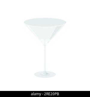 Verres à boire de vecteur isolés sur fond blanc. Verre à boisson transparent pour cocktail martini. Illustration de Vecteur