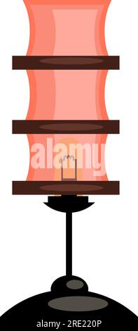 Lampe de support. Abat-jour rouge, lanterne Illustration de Vecteur