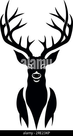 Logo de cerf, vecteur simple impressionnant de cerf, idéal pour votre logo de chasse, autocollants décalques. SPE 10 Illustration de Vecteur