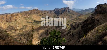 Vista Panorámica desde el mirador Astronómico de la Degollada de las Yeguas, Gran Canaria, España Banque D'Images