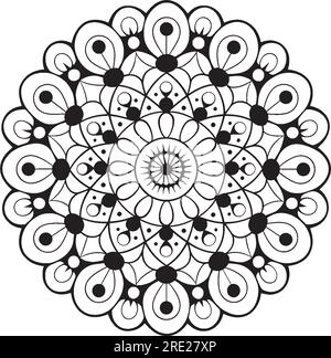 pages à colorier mandala pour les enfants et les adultes Illustration de Vecteur