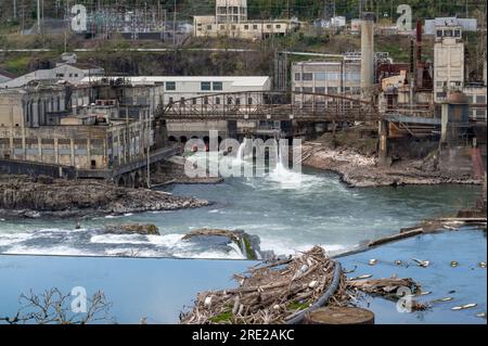 Oregon City est un joyau du nord-ouest du Pacifique qui est célèbre pour être la fin de l'Oregon Trail et la première ville de l'Oregon. Banque D'Images